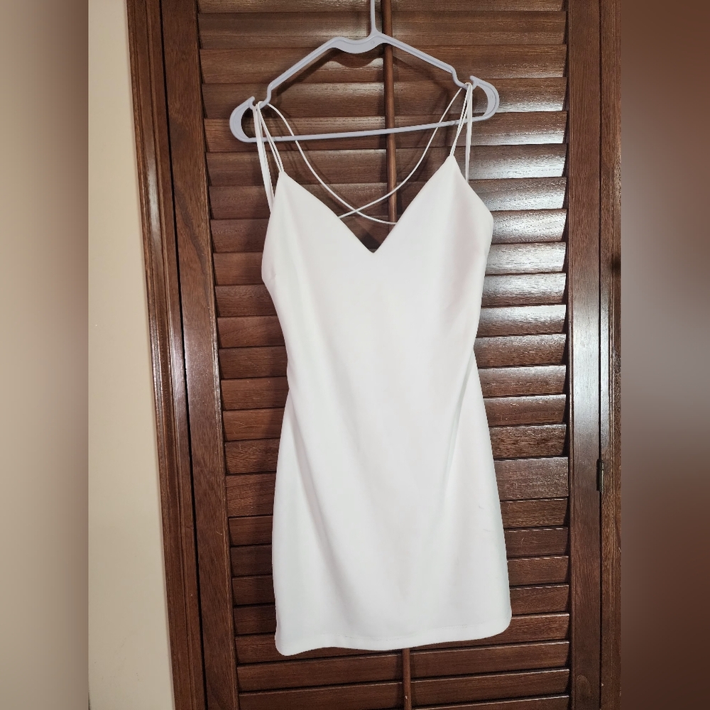 Windsor White Sheath Spaghetti Strap Dress